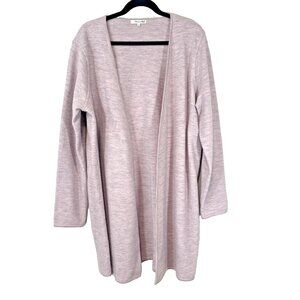 Madewell Lombard 100% Merino Wool Cardigan Sweater Coat Pink & Grey Women's Sz L